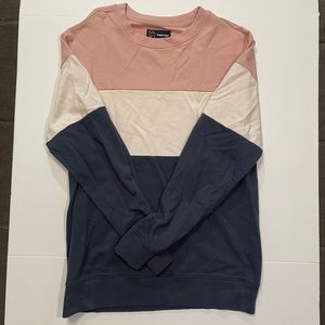 Colorblock Fleece Sweatshirt - Original Use (Small) (Blue/Pink/White)